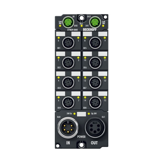 EP2839-0042 | EtherCAT Box, 16-channel digital output, 24 V DC, 0.5 A, M12, with diagnostics