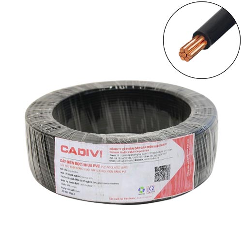 Dây cáp điện 1 lõi Cadivi CV-1.5 mm2 (Đen) – 0.6/1KV