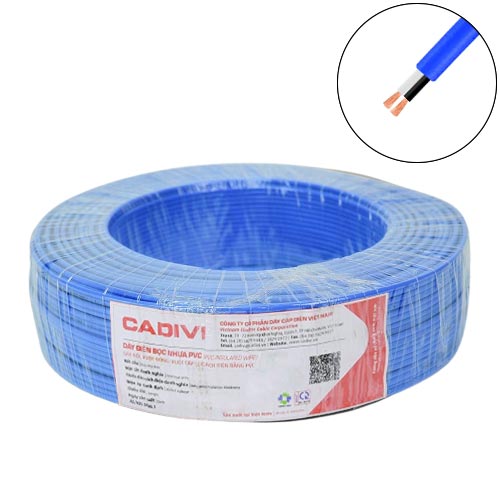 Dây điện đôi Cadivi VCmo 2×0.75 mm2 (Xanh) – 300/500V