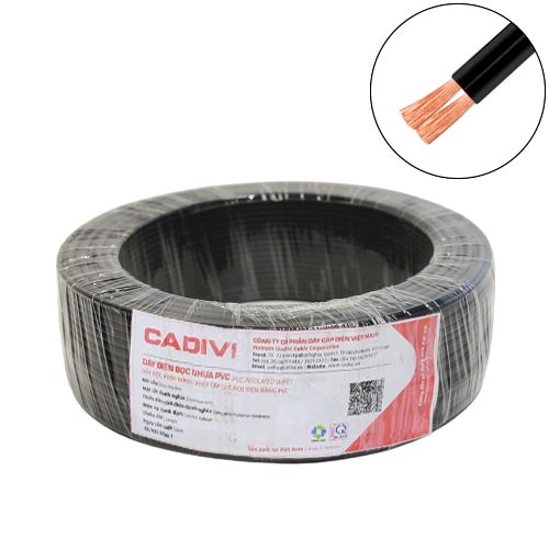 Dây điện đôi Cadivi VCmd 2×0.5 mm2 (Đen) – 0.6/1KV