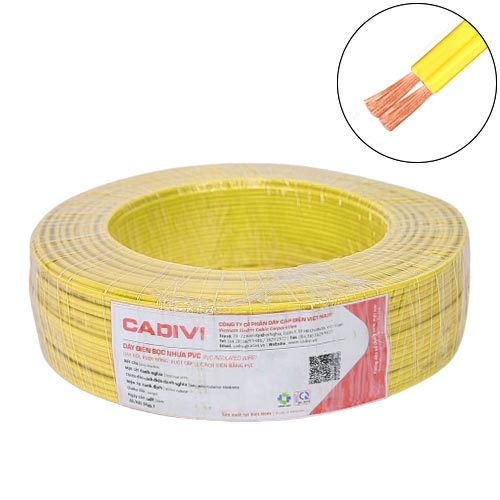 Dây điện đôi Cadivi VCmd 2×0.5 mm2 (Vàng) – 0.6/1KV