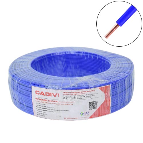 Dây điện đơn cứng Cadivi VC-0.5 mm2 (Xanh) – 300/500V