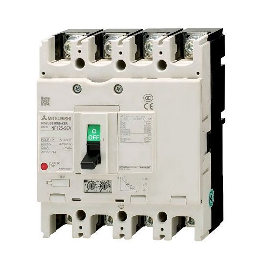 MCCB chỉnh dòng Mitsubishi NF125-SEV 4P 63-125A 36kA